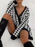 'Morraine' Checkered Long Sleeve Cardigan - Celes Fashion